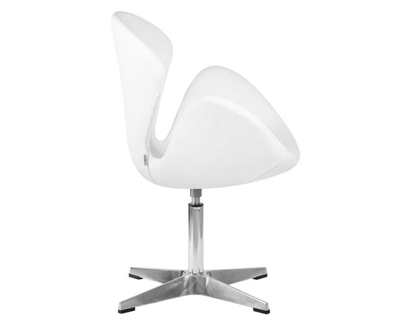 Кресло дизайнерское DOBRIN SWAN, белый кожзам P23, алюминиевое основание, Вариант: белый кожзам P23, алюминиевое основание, изображение 3 | Интернет магазин мебели и декора LifeDekor