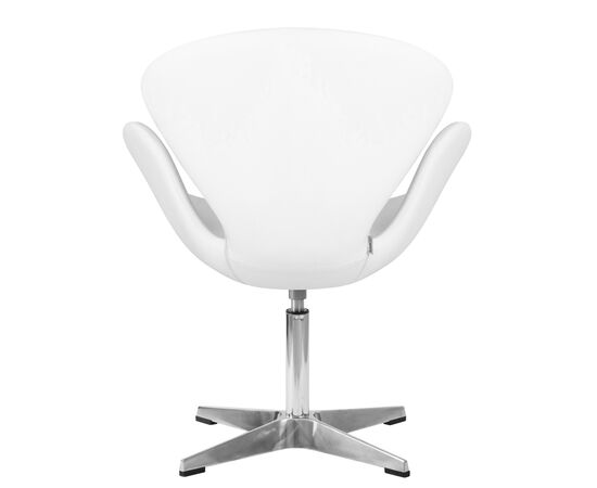 Кресло дизайнерское DOBRIN SWAN, белый кожзам P23, алюминиевое основание, Вариант: белый кожзам P23, алюминиевое основание, изображение 5 | Интернет магазин мебели и декора LifeDekor