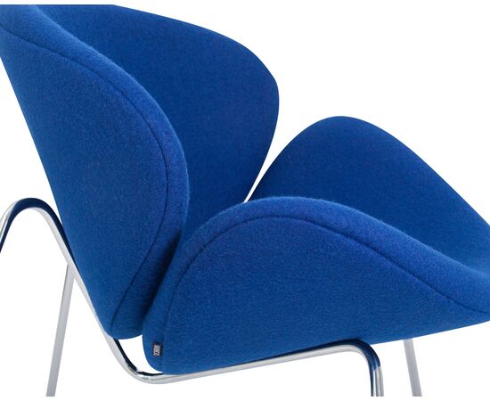 Кресло дизайнерское DOBRIN EMILY, синяя ткань AF6, хромированная сталь, Вариант: синяя ткань AF6, хромированная сталь, изображение 8 | Интернет магазин мебели и декора LifeDekor