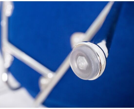 Кресло дизайнерское DOBRIN EMILY, синяя ткань AF6, хромированная сталь, Вариант: синяя ткань AF6, хромированная сталь, изображение 9 | Интернет магазин мебели и декора LifeDekor