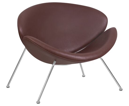 Кресло дизайнерское DOBRIN EMILY, коричневый винил YP5, хромированная сталь, Вариант: коричневый винил YP5, хромированная сталь | Интернет магазин мебели и декора LifeDekor