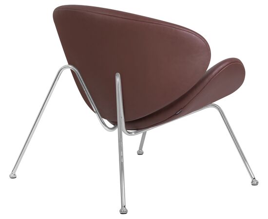 Кресло дизайнерское DOBRIN EMILY, коричневый винил YP5, хромированная сталь, Вариант: коричневый винил YP5, хромированная сталь, изображение 4 | Интернет магазин мебели и декора LifeDekor