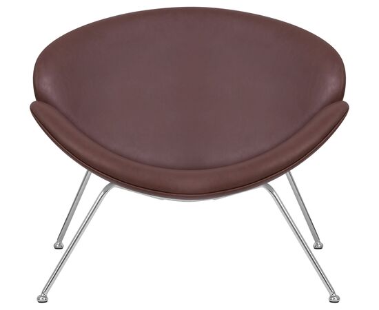 Кресло дизайнерское DOBRIN EMILY, коричневый винил YP5, хромированная сталь, Вариант: коричневый винил YP5, хромированная сталь, изображение 6 | Интернет магазин мебели и декора LifeDekor