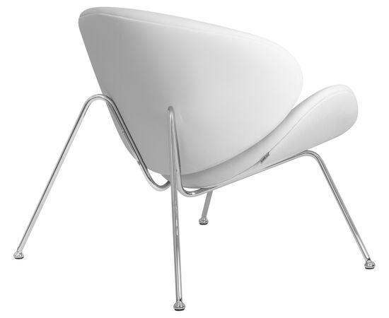 Кресло дизайнерское DOBRIN EMILY, белый винил YP17, хромированная сталь, Вариант: белый винил YP17, хромированная сталь, изображение 4 | Интернет магазин мебели и декора LifeDekor