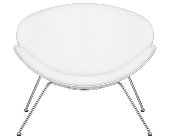 Кресло дизайнерское DOBRIN EMILY, белый винил YP17, хромированная сталь, Вариант: белый винил YP17, хромированная сталь, изображение 6 | Интернет магазин мебели и декора LifeDekor