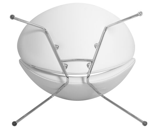 Кресло дизайнерское DOBRIN EMILY, белый винил YP17, хромированная сталь, Вариант: белый винил YP17, хромированная сталь, изображение 7 | Интернет магазин мебели и декора LifeDekor