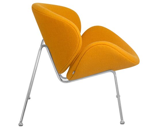 Кресло дизайнерское DOBRIN EMILY, желтая ткань AF13, хромированная сталь, Вариант: желтая ткань AF13, хромированная сталь, изображение 3 | Интернет магазин мебели и декора LifeDekor