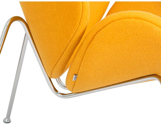 Кресло дизайнерское DOBRIN EMILY, желтая ткань AF13, хромированная сталь, Вариант: желтая ткань AF13, хромированная сталь, изображение 8 | Интернет магазин мебели и декора LifeDekor