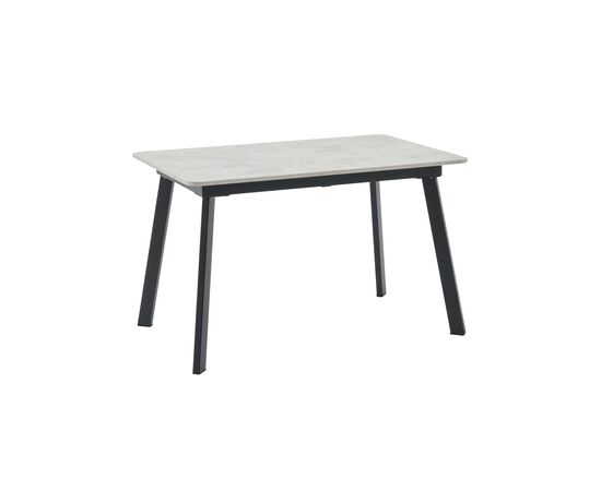 Стол Batu new 120-160/80/76 столешница ЛМДФ ароза светлая подстолье металл черный | Интернет магазин мебели и декора LifeDekor