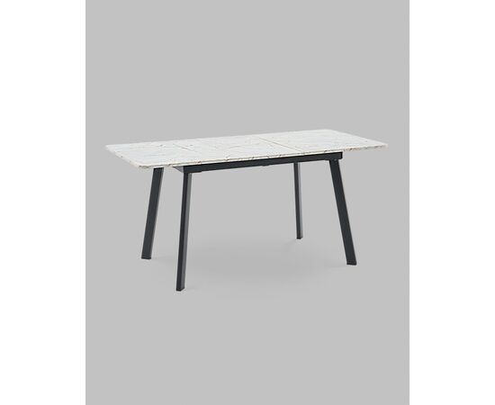 Стол Batu new 120-160/80/76 столешница ЛМДФ азул оникс подстолье металл черный, изображение 4 | Интернет магазин мебели и декора LifeDekor