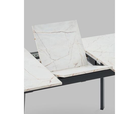 Стол Batu new 120-160/80/76 столешница ЛМДФ азул оникс подстолье металл черный, изображение 6 | Интернет магазин мебели и декора LifeDekor