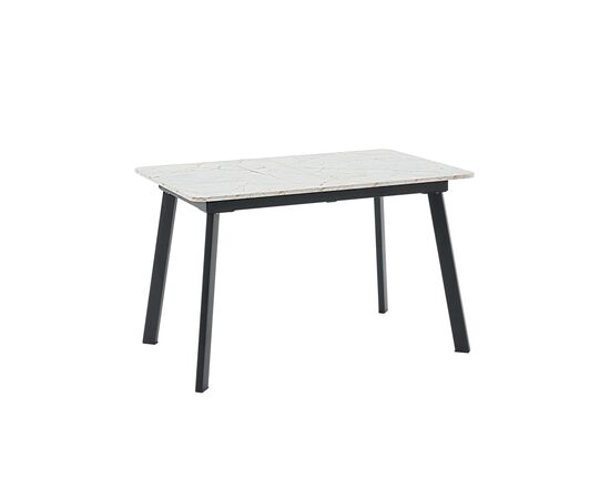 Стол Batu new 120-160/80/76 столешница ЛМДФ азул оникс подстолье металл черный | Интернет магазин мебели и декора LifeDekor