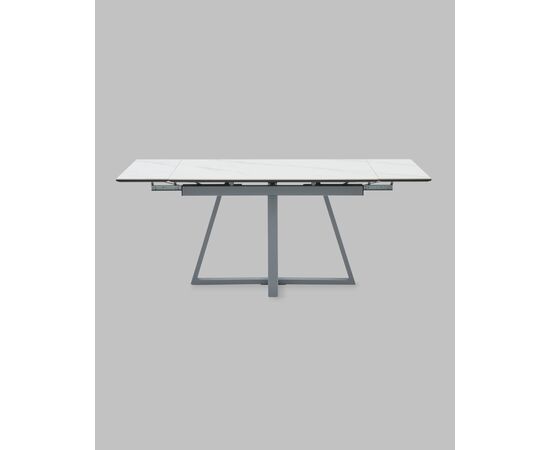 Стол Керас 120-180/80/75 столешница МДФ16/керамика Snow white подстолье металл серый, изображение 4 | Интернет магазин мебели и декора LifeDekor