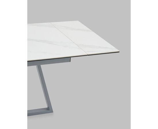 Стол Керас 120-180/80/75 столешница МДФ16/керамика Snow white подстолье металл серый, изображение 8 | Интернет магазин мебели и декора LifeDekor