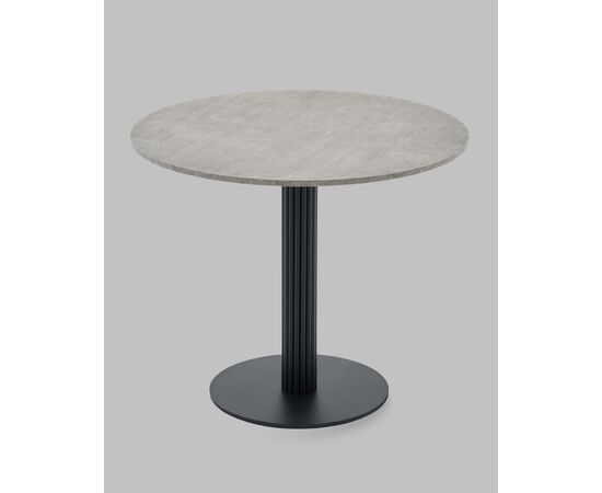 Стол круглый Фризбин D90, столешница МДФ сегни темный, основание металл черный, изображение 3 | Интернет магазин мебели и декора LifeDekor