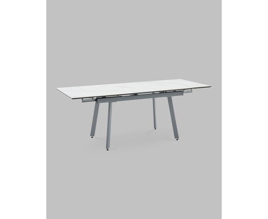 Стол Тайл 140-200/85/75 столешница Snow white подстолье металл серый, изображение 5 | Интернет магазин мебели и декора LifeDekor