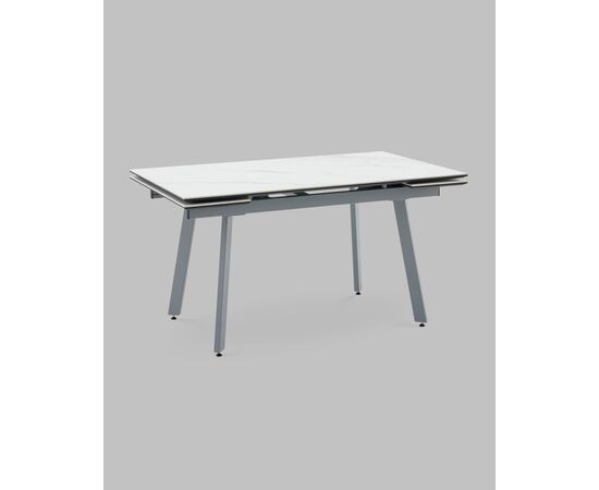 Стол Тайл 140-200/85/75 столешница Snow white подстолье металл серый, изображение 2 | Интернет магазин мебели и декора LifeDekor