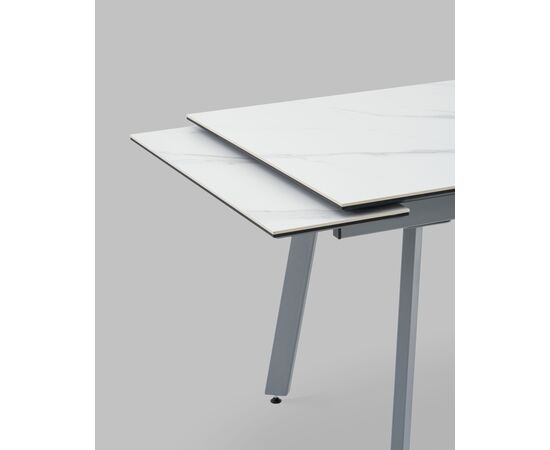 Стол Тайл 140-200/85/75 столешница Snow white подстолье металл серый, изображение 7 | Интернет магазин мебели и декора LifeDekor