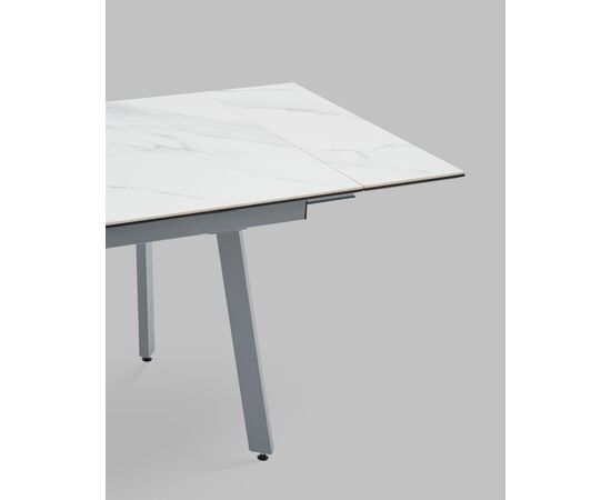 Стол Тайл 140-200/85/75 столешница Snow white подстолье металл серый, изображение 8 | Интернет магазин мебели и декора LifeDekor