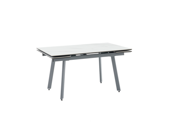 Стол Тайл 140-200/85/75 столешница Snow white подстолье металл серый | Интернет магазин мебели и декора LifeDekor