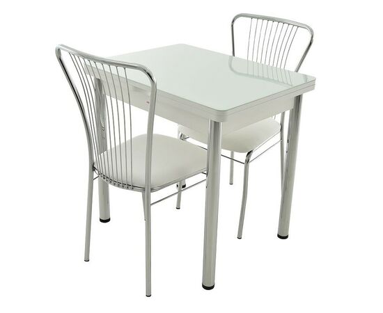 Стол «Бари» стекло, белый, изображение 8 | Интернет магазин мебели и декора LifeDekor