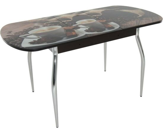 Стол «Ривьера» фотопечать Кофе 22, хром, изображение 4 | Интернет магазин мебели и декора LifeDekor