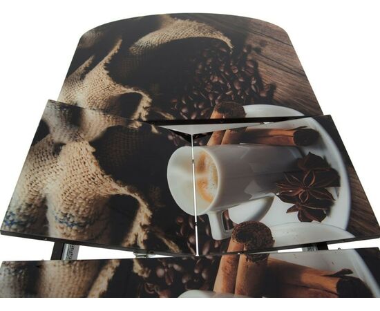 Стол «Ривьера» фотопечать Кофе 22, хром, изображение 5 | Интернет магазин мебели и декора LifeDekor