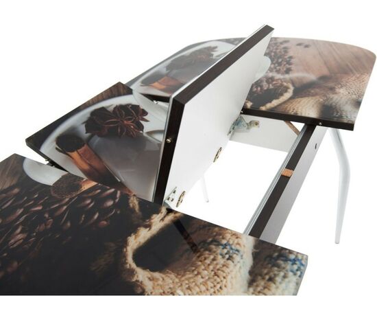 Стол «Ривьера» фотопечать Кофе 22, хром, изображение 6 | Интернет магазин мебели и декора LifeDekor