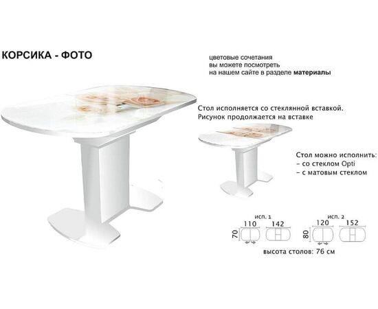 Стол «Корсика»» фотопечать, изображение 2 | Интернет магазин мебели и декора LifeDekor