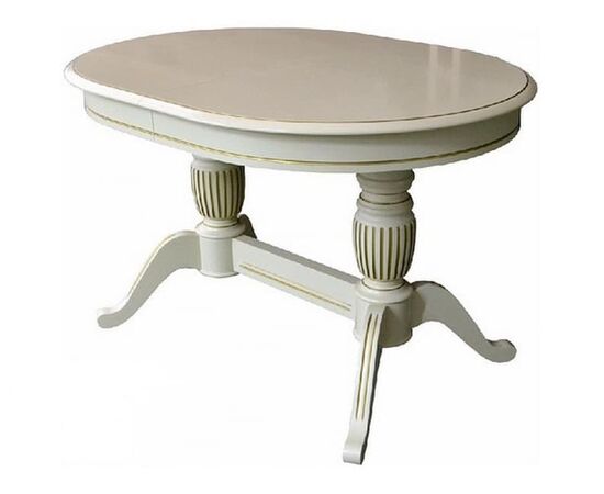 Стол «Леонардо 2» овал 120x90, слоновая кость с золочением | Интернет магазин мебели и декора LifeDekor