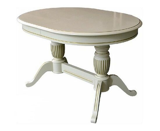 Стол «Леонардо 2» овал 120x90, слоновая кость с золочением, изображение 2 | Интернет магазин мебели и декора LifeDekor
