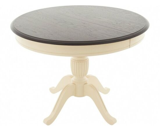 Стол «Леонардо-1» (D1000), комби 6 (слоновая кость+орех темный) | Интернет магазин мебели и декора LifeDekor