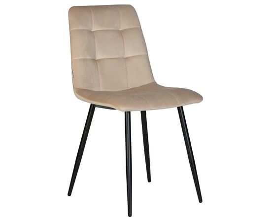 Набор 4 шт Стул обеденный DOBRIN CHILLY, Бежевый Holland 07, основание черное, Вариант: Бежевый Holland 07, основание черное, изображение 2 | Интернет магазин мебели и декора LifeDekor