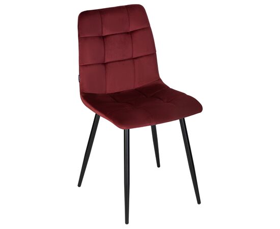 Набор 4 шт Стул обеденный DOBRIN CHILLY, Бордовый Holland 47, основание черное, Вариант: Бордовый Holland 47, основание черное, изображение 10 | Интернет магазин мебели и декора LifeDekor