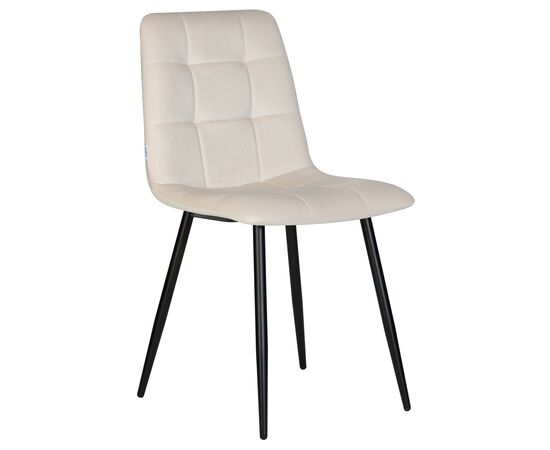 Набор 4 шт Стул обеденный DOBRIN CHILLY, Кремовый Holland 05, основание черное, Вариант: Кремовый Holland 05, основание черное, изображение 2 | Интернет магазин мебели и декора LifeDekor