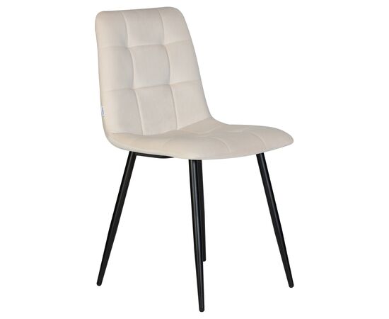 Набор 4 шт Стул обеденный DOBRIN CHILLY, Кремовый Holland 05, основание черное, Вариант: Кремовый Holland 05, основание черное, изображение 4 | Интернет магазин мебели и декора LifeDekor