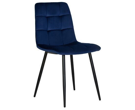 Стул обеденный DOBRIN CHILLY, Темно-синий Holland 60, основание черное | Интернет магазин мебели и декора LifeDekor