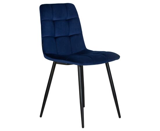 Стул обеденный DOBRIN CHILLY, Темно-синий Holland 60, основание черное, изображение 2 | Интернет магазин мебели и декора LifeDekor