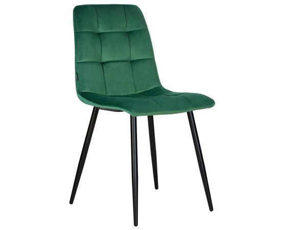 Стул обеденный DOBRIN CHILLY, Темно-зеленый Holland 30, основание черное | Интернет магазин мебели и декора LifeDekor