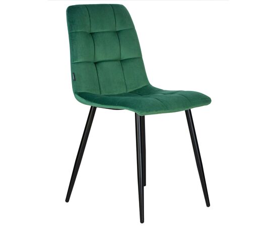 Набор 4 шт Стул обеденный DOBRIN CHILLY, Темно-зеленый Holland 30, основание черное, Вариант: Темно-зеленый Holland 30, основание черное, изображение 3 | Интернет магазин мебели и декора LifeDekor