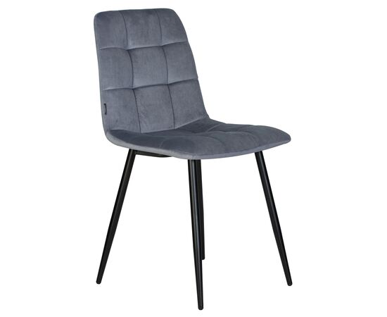 Стул обеденный DOBRIN CHILLY, Серо-голубой Holland 14, основание черное, изображение 2 | Интернет магазин мебели и декора LifeDekor