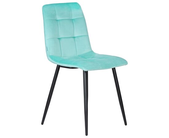 Набор 4 шт Стул обеденный DOBRIN CHILLY, Мятный Holland 50, основание черное, Вариант: Мятный Holland 50, основание черное, изображение 3 | Интернет магазин мебели и декора LifeDekor