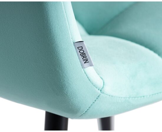 Набор 4 шт Стул обеденный DOBRIN CHILLY, Мятный Holland 50, основание черное, Вариант: Мятный Holland 50, основание черное, изображение 10 | Интернет магазин мебели и декора LifeDekor