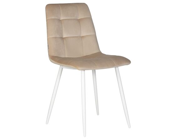 Стул обеденный DOBRIN CHILLY, Бежевый Holland 07, основание белое | Интернет магазин мебели и декора LifeDekor