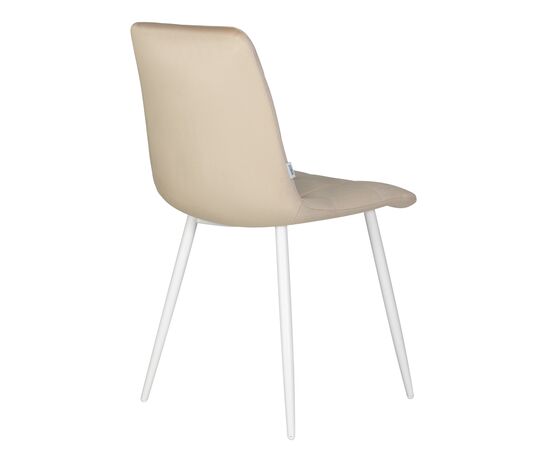 Набор 4 шт Стул обеденный DOBRIN CHILLY, Бежевый Holland 07, основание белое, Вариант: Бежевый Holland 07, основание белое, изображение 6 | Интернет магазин мебели и декора LifeDekor
