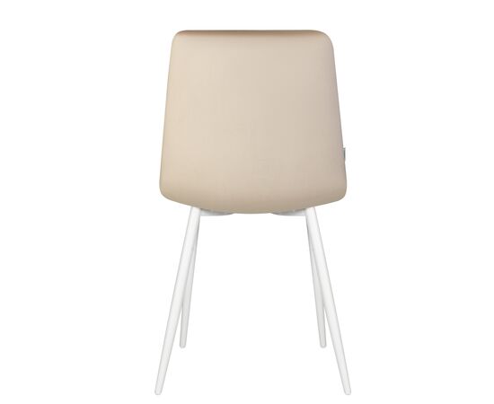 Стул обеденный DOBRIN CHILLY, Бежевый Holland 07, основание белое, изображение 6 | Интернет магазин мебели и декора LifeDekor