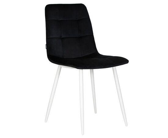 Набор 4 шт Стул обеденный DOBRIN CHILLY, Черный Holland 75, основание белое, Вариант: Черный Holland 75, основание белое, изображение 2 | Интернет магазин мебели и декора LifeDekor