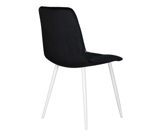 Стул обеденный DOBRIN CHILLY, Черный Holland 75, основание белое, изображение 5 | Интернет магазин мебели и декора LifeDekor