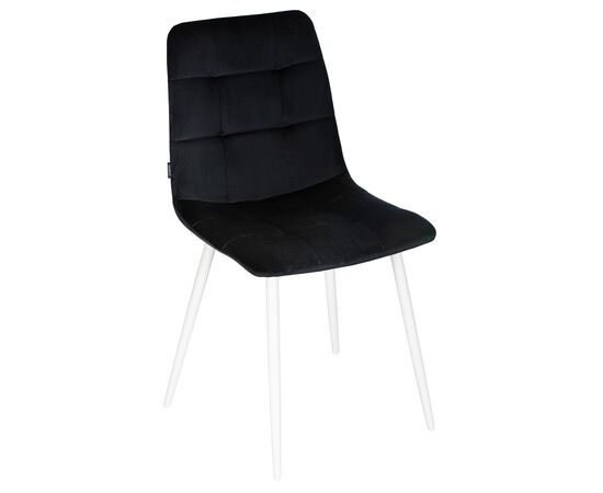 Стул обеденный DOBRIN CHILLY, Черный Holland 75, основание белое, изображение 8 | Интернет магазин мебели и декора LifeDekor