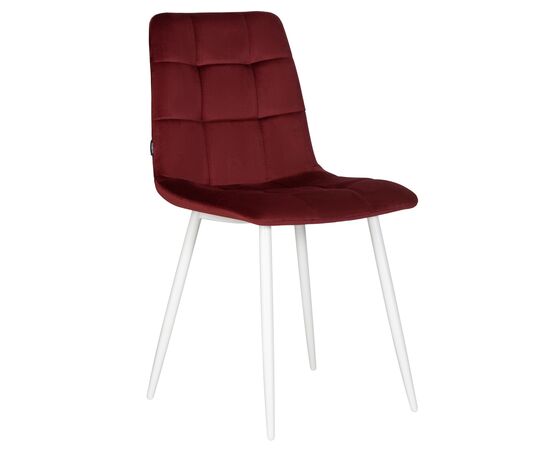 Стул обеденный DOBRIN CHILLY, Бордовый Holland 47, основание белое | Интернет магазин мебели и декора LifeDekor